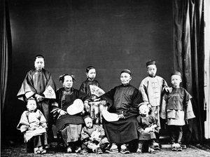 Famille chinoise, vers 1870